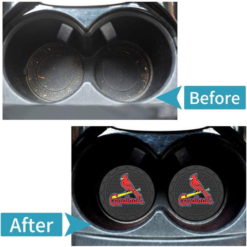 WiiFiive Car Cup Holder Coasters for Cardinals Baseball Fans, Cardinals Car Coasters for Cup Holder Insert Silicone Non-Slip - Image 5